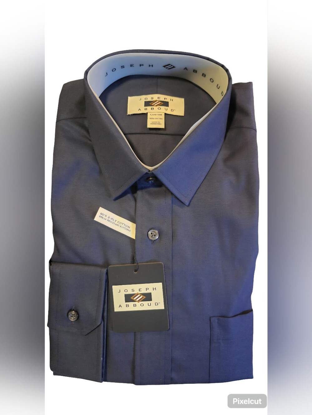 Joseph Abboud Men’s Navy Grey Long Sleeve Custom Dress Shirt Size 2XL/3XL NWT